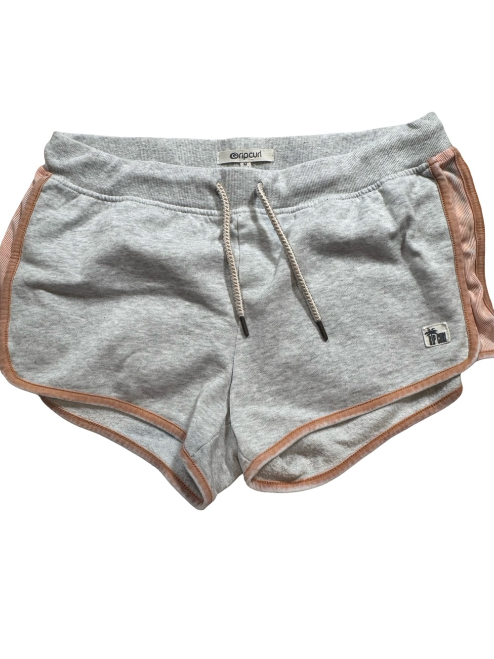 Rip Curl Gray Athletic Shorts with Tan Trim